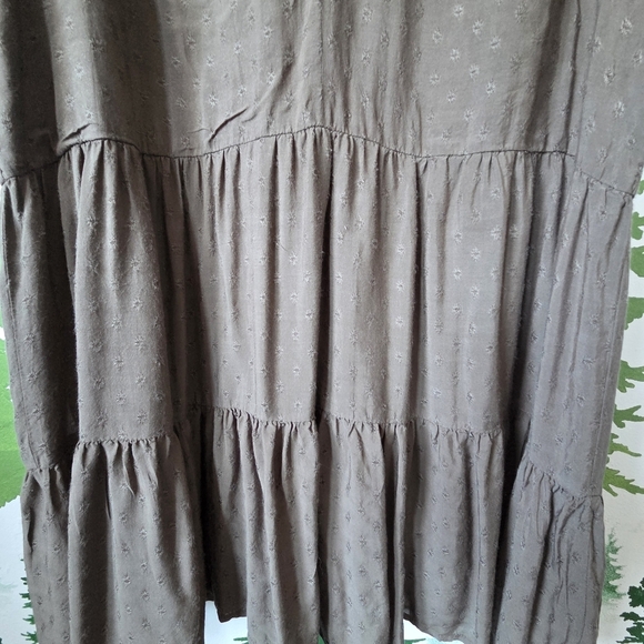 Magasin Du Nord Olive Green Dress with Ruffle Collar - Picture 4 of 8
